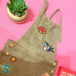 GIRLS ARMY GREEN OVERALLS